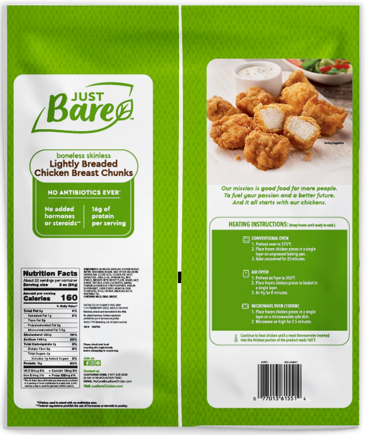 Lightly Breaded Spicy Chicken Breast Fillets - Just Bare Foods