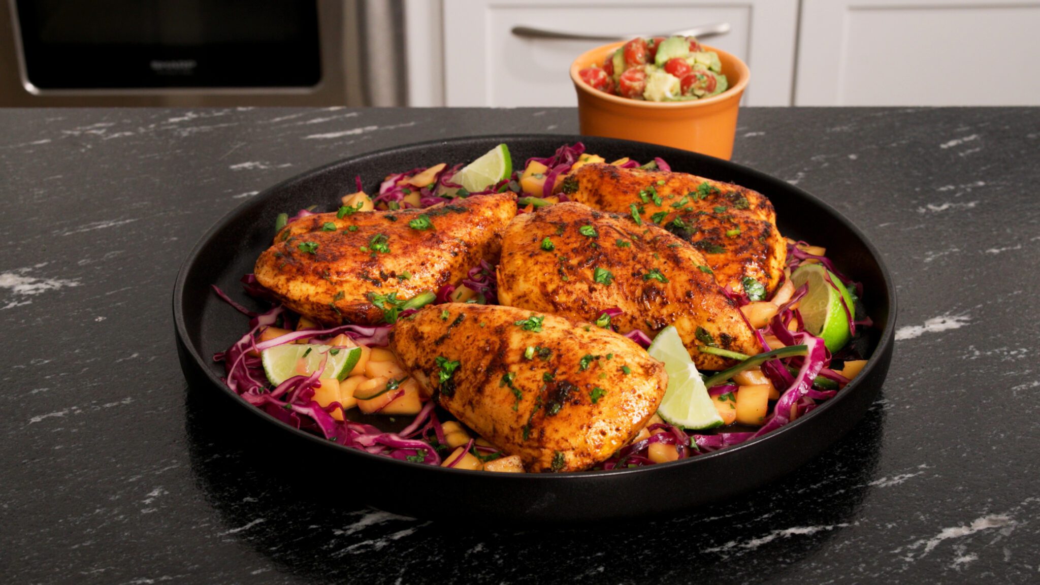 Chipotle Lime Chicken With Guacamole And Mango Slaw Just Bare Foods 5975