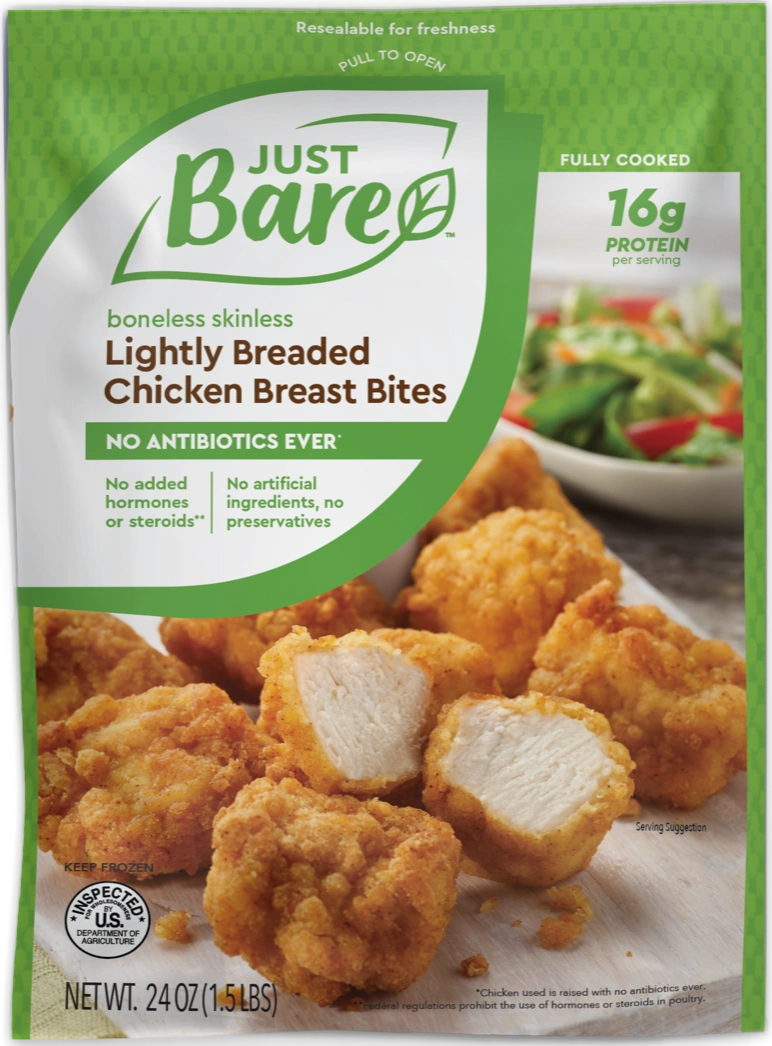 Just Bare Seasoned Savory Chicken Breast Fillets 24 oz, Organic Chicken  Breasts & Tenders